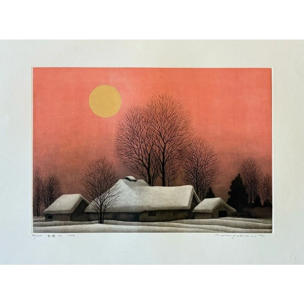 雪景色　lithograph 雪景色 lithograph 美術品・アンティーク・コレクション
